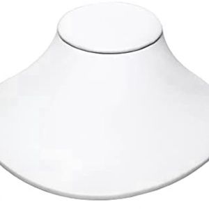 NWOT White Leatherette Lay Down Necklace Bust Display